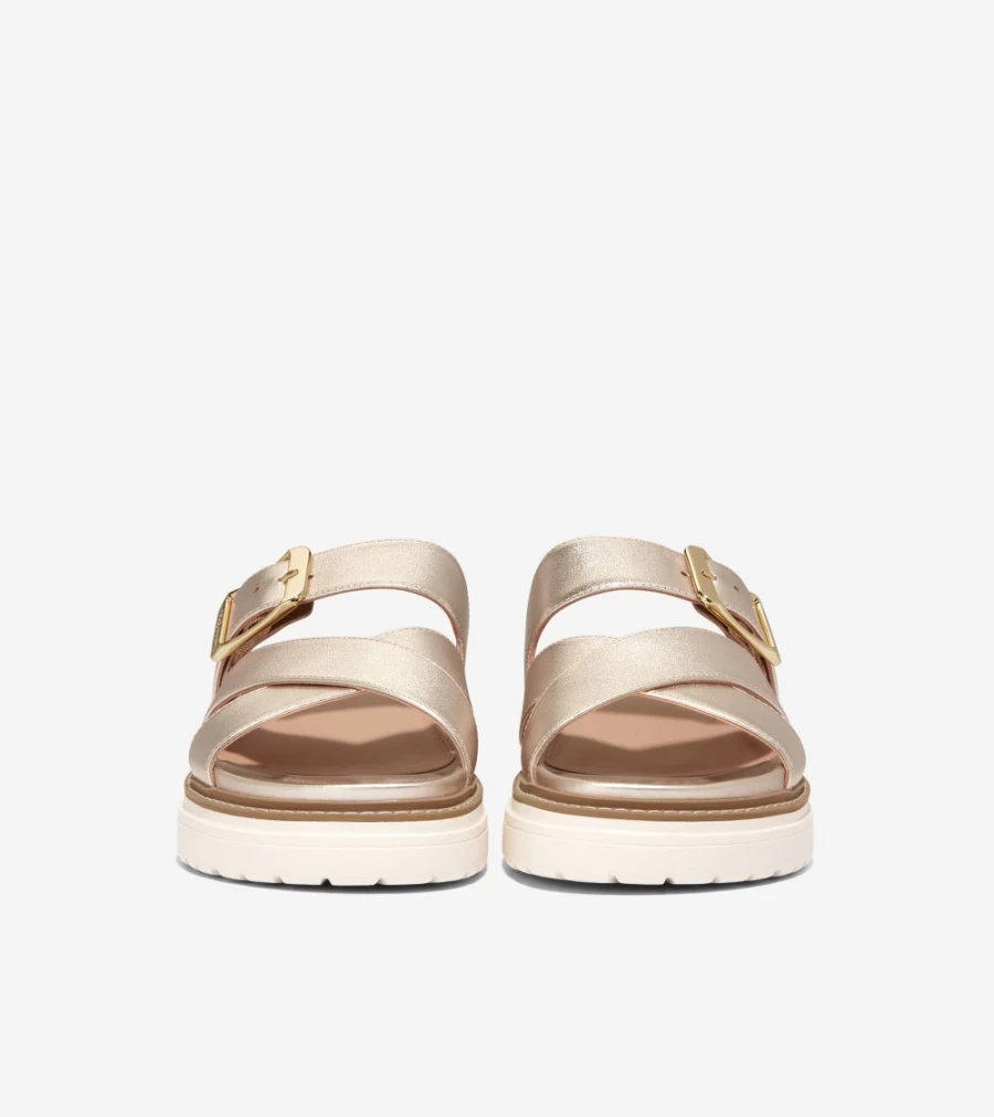 Cole Haan Women's Fraya Soft Gold Leather Slide Sandals