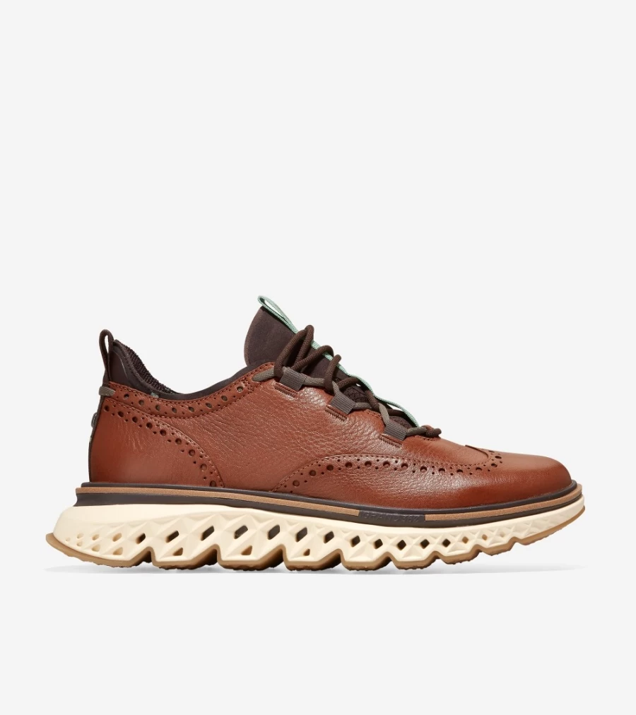 Cole Haan Men's Zerogrand Wingtip Oxford Shoes in Dark Sequoia/Dark Pavement