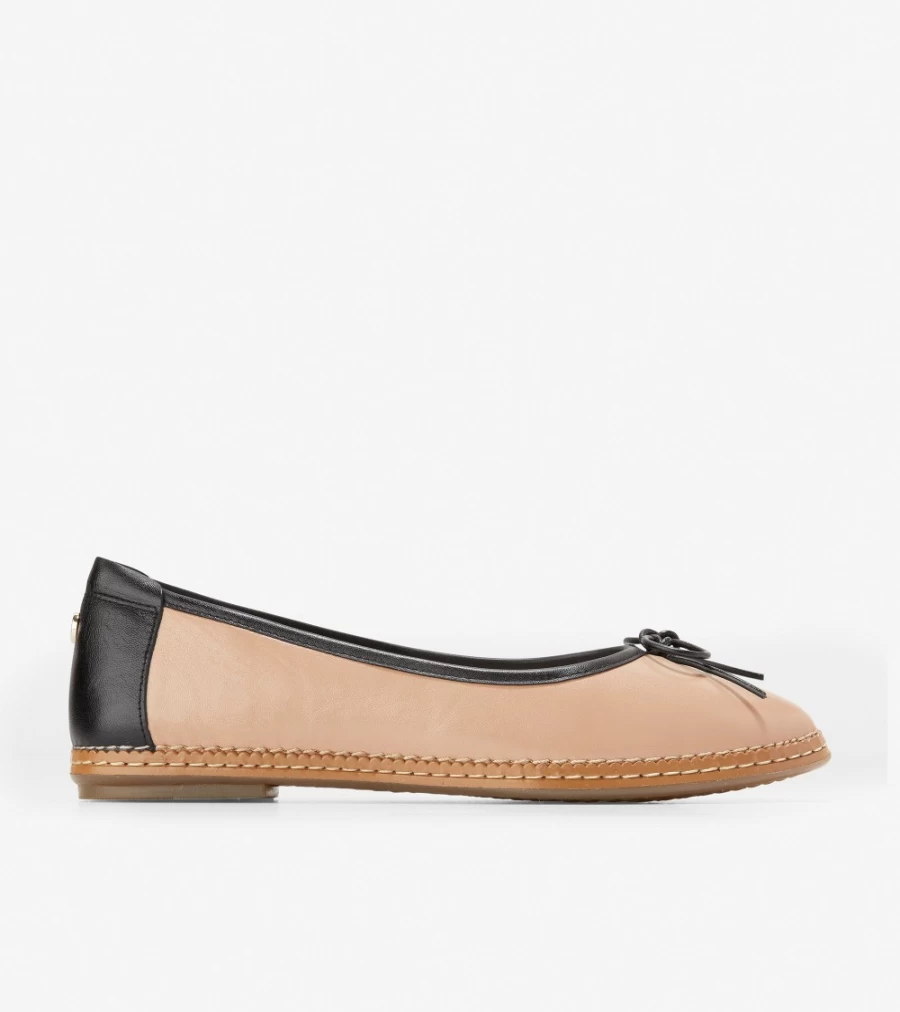 Cole Haan Women's Brush-Black Cloudfeel All-Day Comfort Ballet Flat
