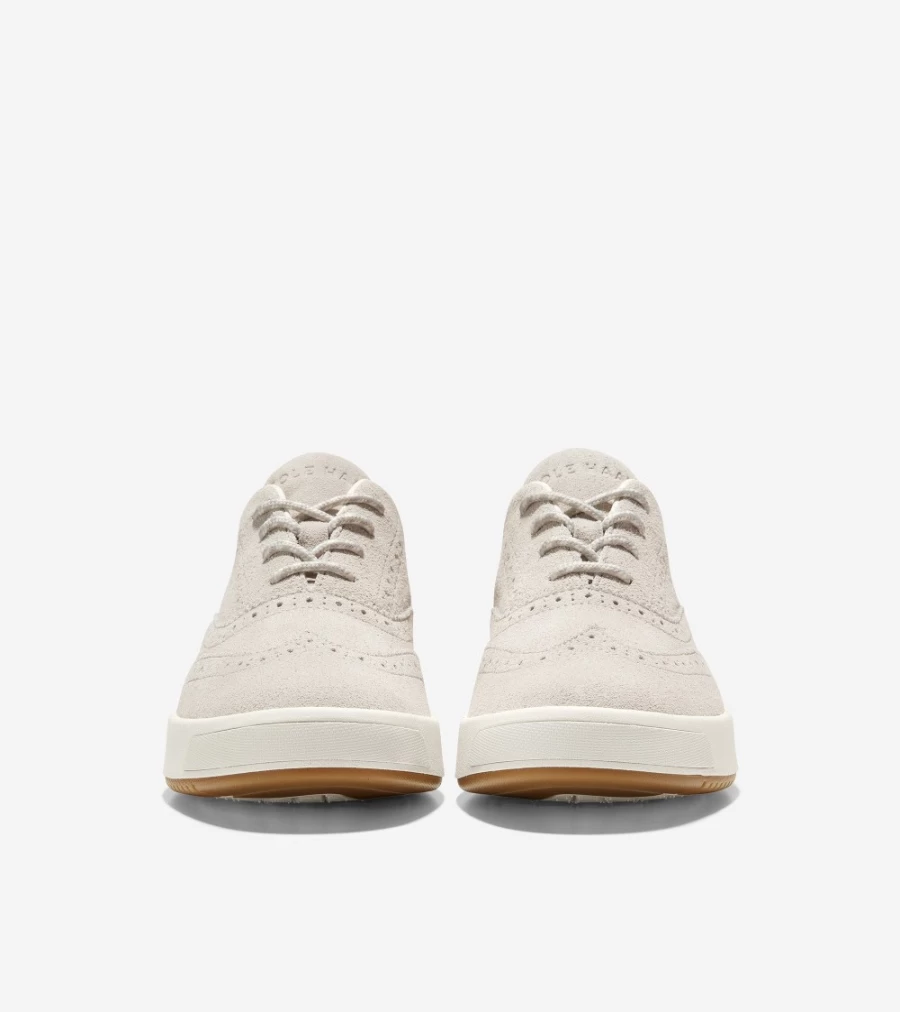 Cole Haan Women's Grandpro Finalist Oxford in Dove Grey Suede - Comfortable & Stylish Sneakers