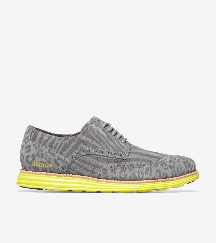 Cole Haan Men's Originalgrand Wingtip Oxford Shoes in Ironstone-Multi Animal Print