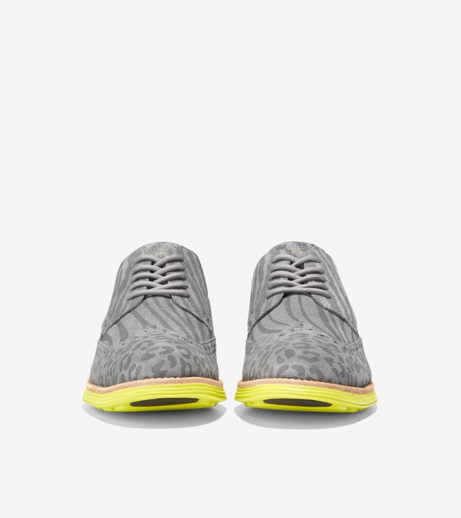 Cole Haan Men's Originalgrand Wingtip Oxford Shoes in Ironstone-Multi Animal Print