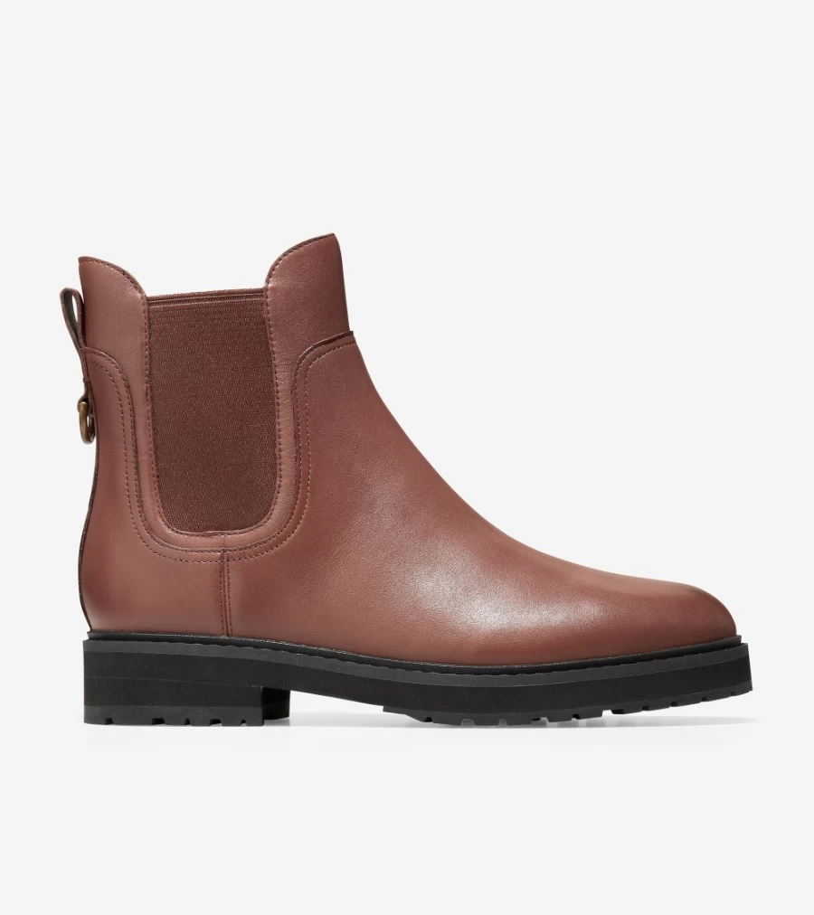 Cole Haan Women's Chestnut Leather Greenwich Bootie Ankle Boots