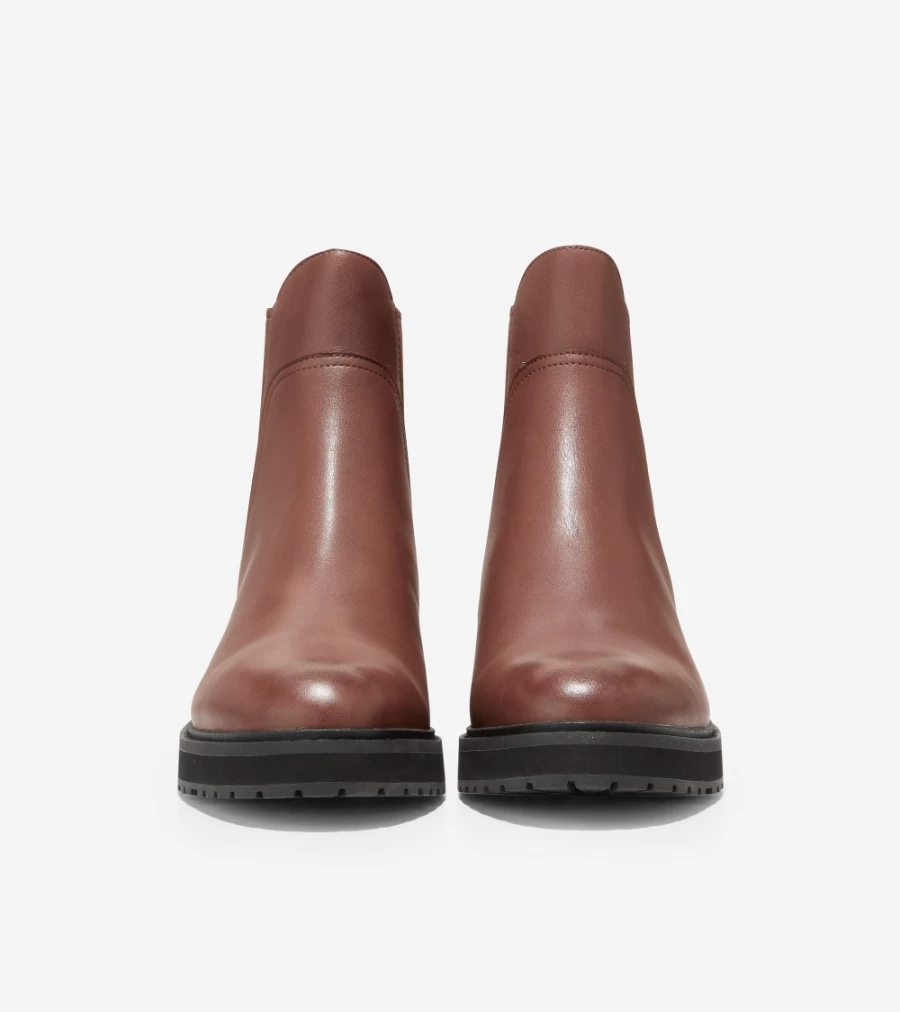 Cole Haan Women's Chestnut Leather Greenwich Bootie Ankle Boots