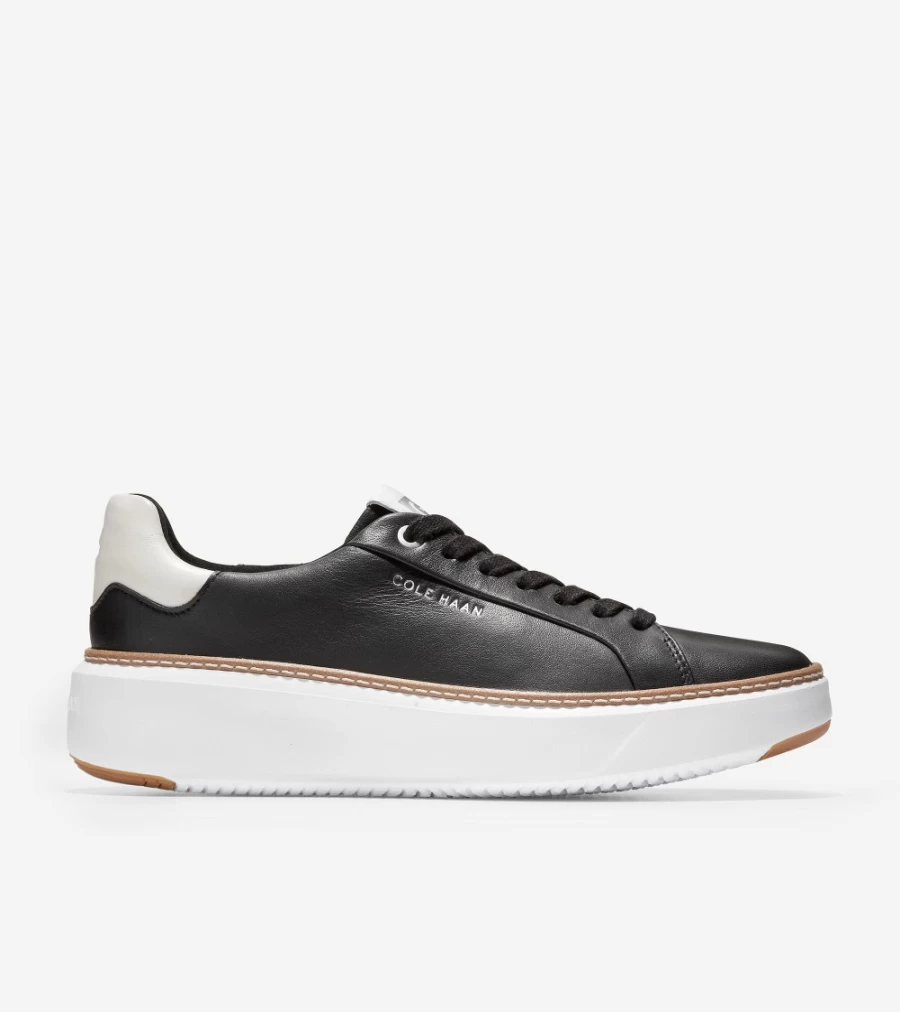 Cole Haan Women's Grandpro Topspin Sneakers in Black, Optic White & Cyber Yellow