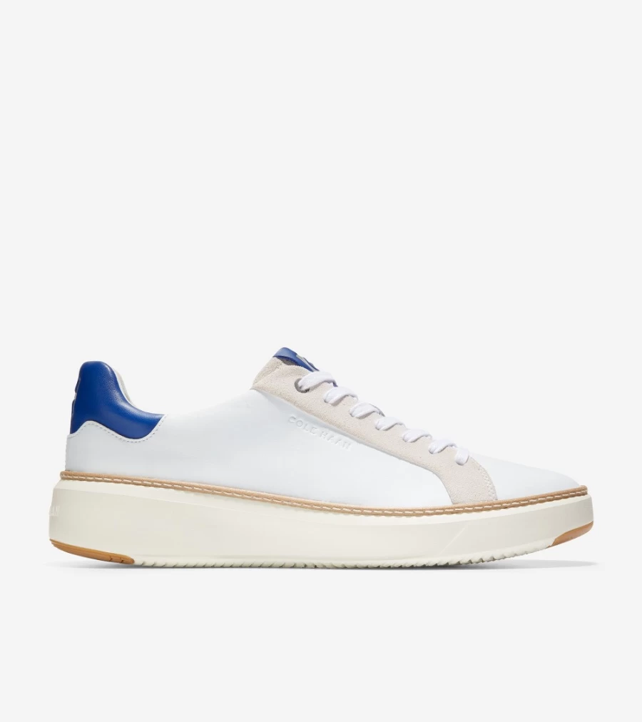 Cole Haan Men's Grandpro Topspin Sneakers in Optic White & Pacific Blue
