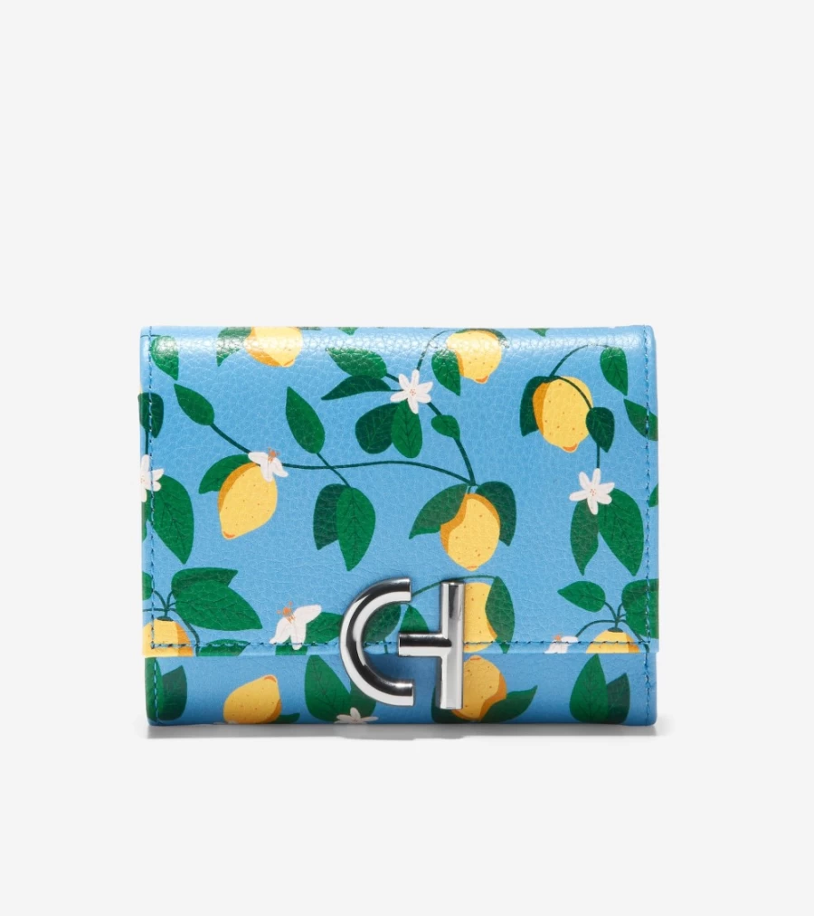 Cole Haan Women's Lemon Inwood Trifold Wallet - Stylish & Compact Leather Billfold for Everyday Use