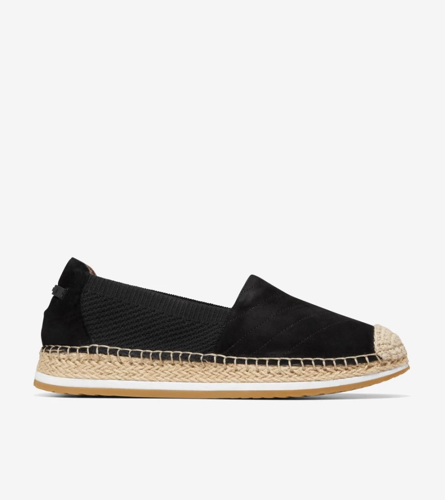 Cole Haan Women's Black Cloudfeel Espadrille Loafer - Comfortable Slip-On Shoes