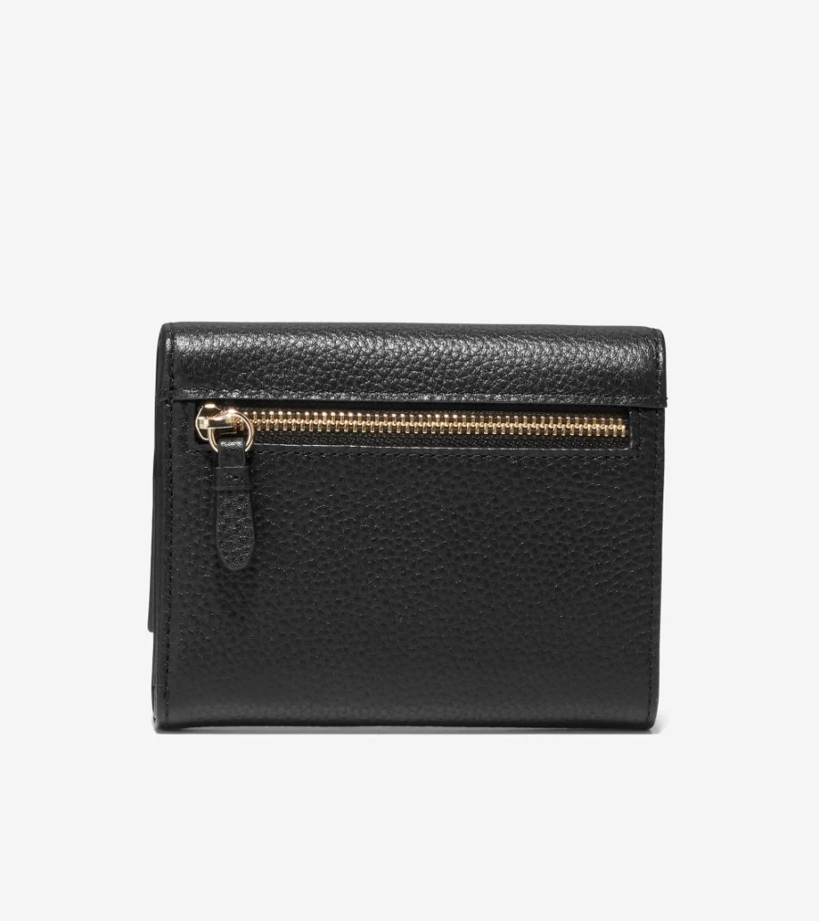 Cole Haan Women's Black Inwood Trifold Wallet - Stylish & Compact Leather Billfold for Everyday Use
