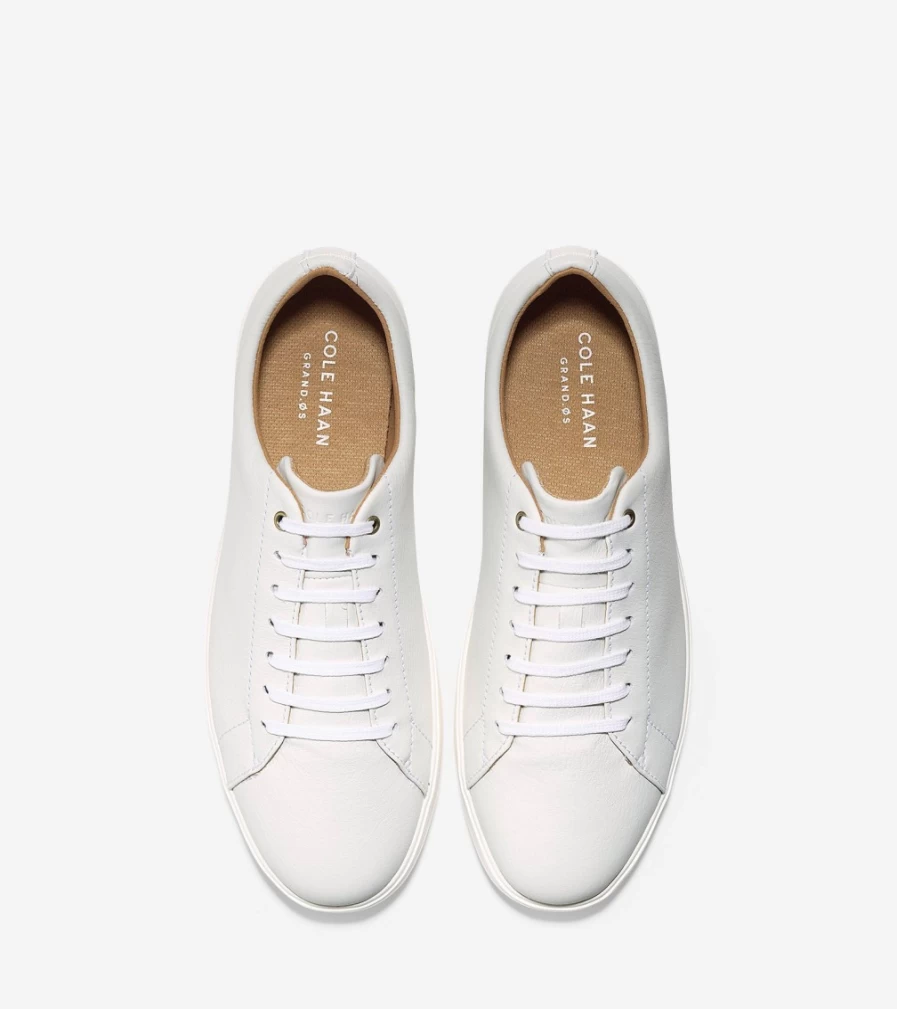 Cole Haan Men's Grand Crosscourt White Leather Sneakers