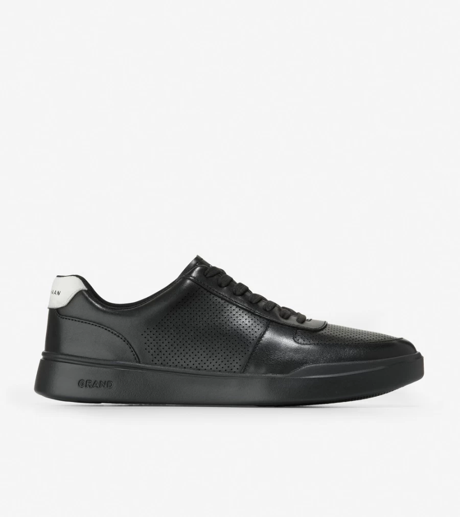 Cole Haan Men's Grand Crosscourt Modern Tennis Sneaker in Caviar Perforated