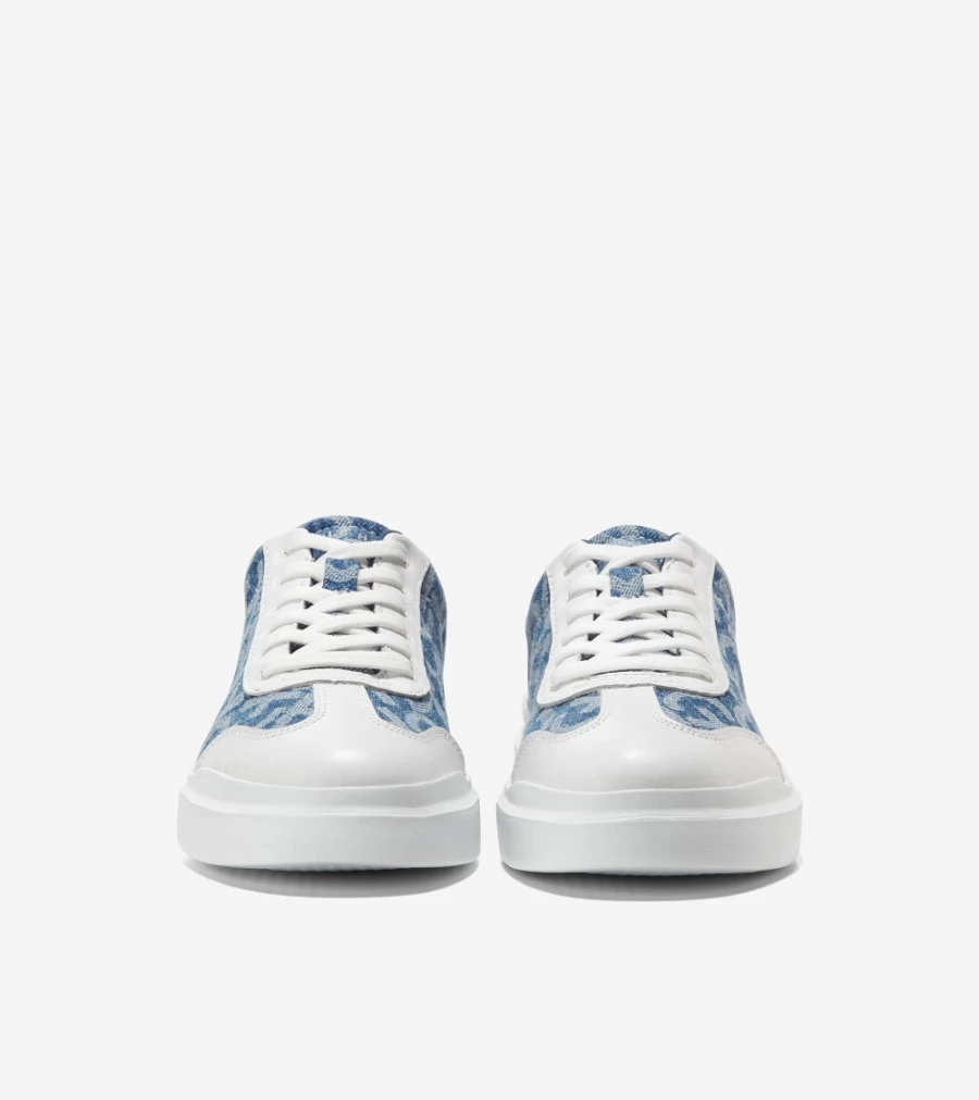 Cole Haan Women's GrandPro Rally Monogram Denim Jacquard Canvas T-Toe Sneakers
