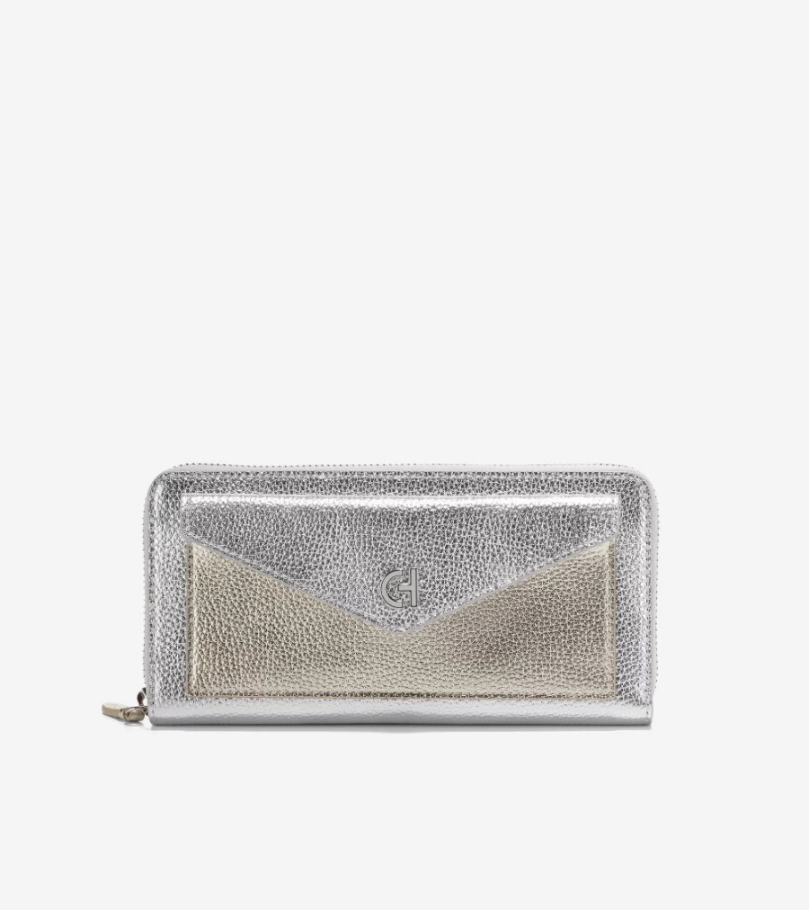 Cole Haan Women's Continental Wallet in Silver-Gold Colorblock