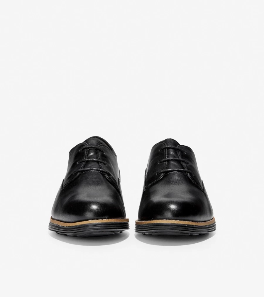 Cole Haan Women's Black Leather Originalgrand Plain Oxford Shoes