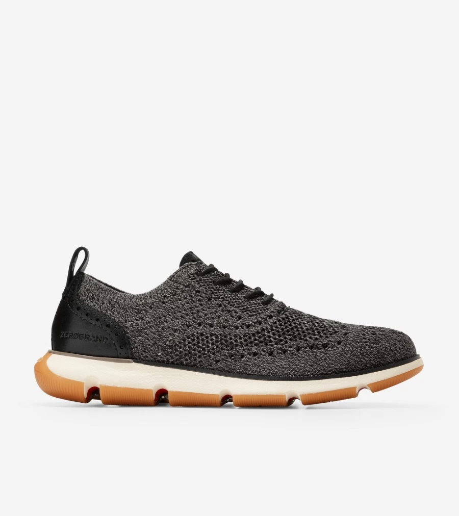 Cole Haan Men's Zerogrand Oxford Shoes in Black Twisted Stitchlite - Lightweight Comfort Dress Casual