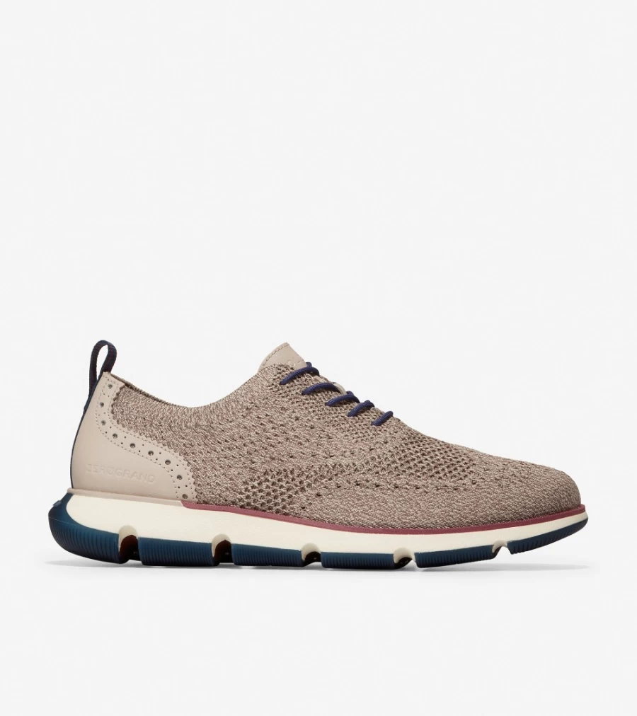 Cole Haan Men's Zerogrand Oxford Shoes in Riverstone Stitchlite-Mortar - Lightweight Comfort Sneakers
