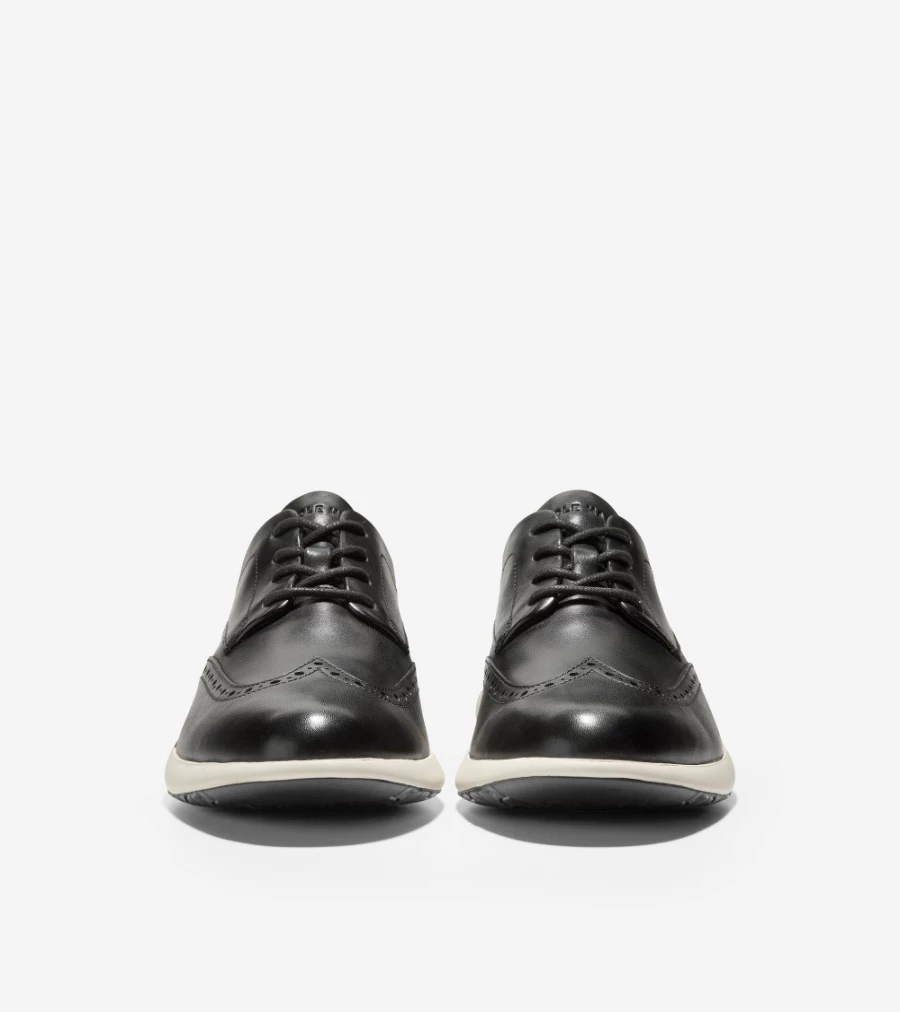 Cole Haan Men's Grand Troy Wingtip Oxford Shoes in Black-Ivory