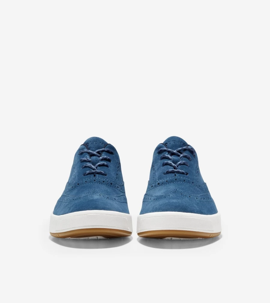 Cole Haan Women's Grandpro Finalist Oxford in Dark Denim Suede - Stylish & Comfortable Sneakers