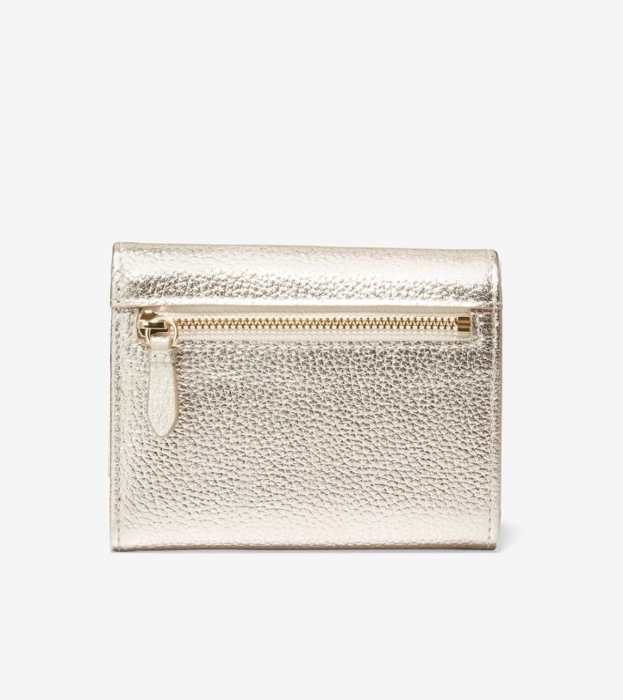 Cole Haan Women's Gold Trifold Wallet – Inwood Leather Design for Style & Function