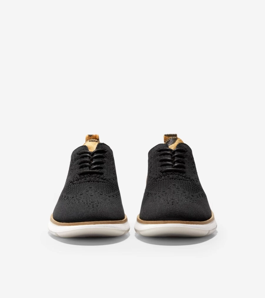 Cole Haan Women's Zerogrand Oxford Shoes in Black Stitchlite-Jaguar Haircalf
