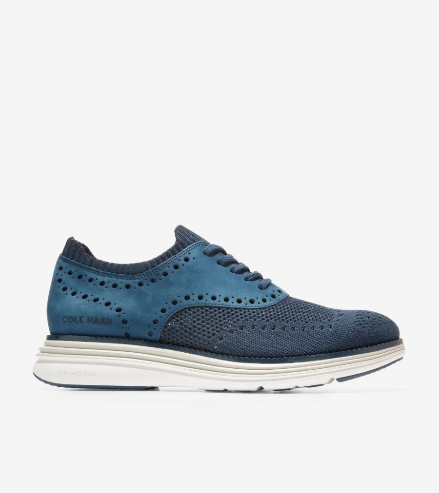 Cole Haan Men's OriginalGrand Ultra Oxford Shoes in Moonlit Ocean Stitchlite-Navy