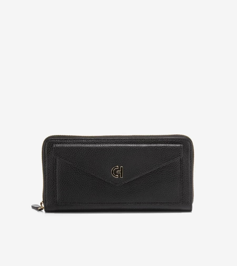 Cole Haan Women's Black Continental Wallet - Stylish & Functional Leather Billfold