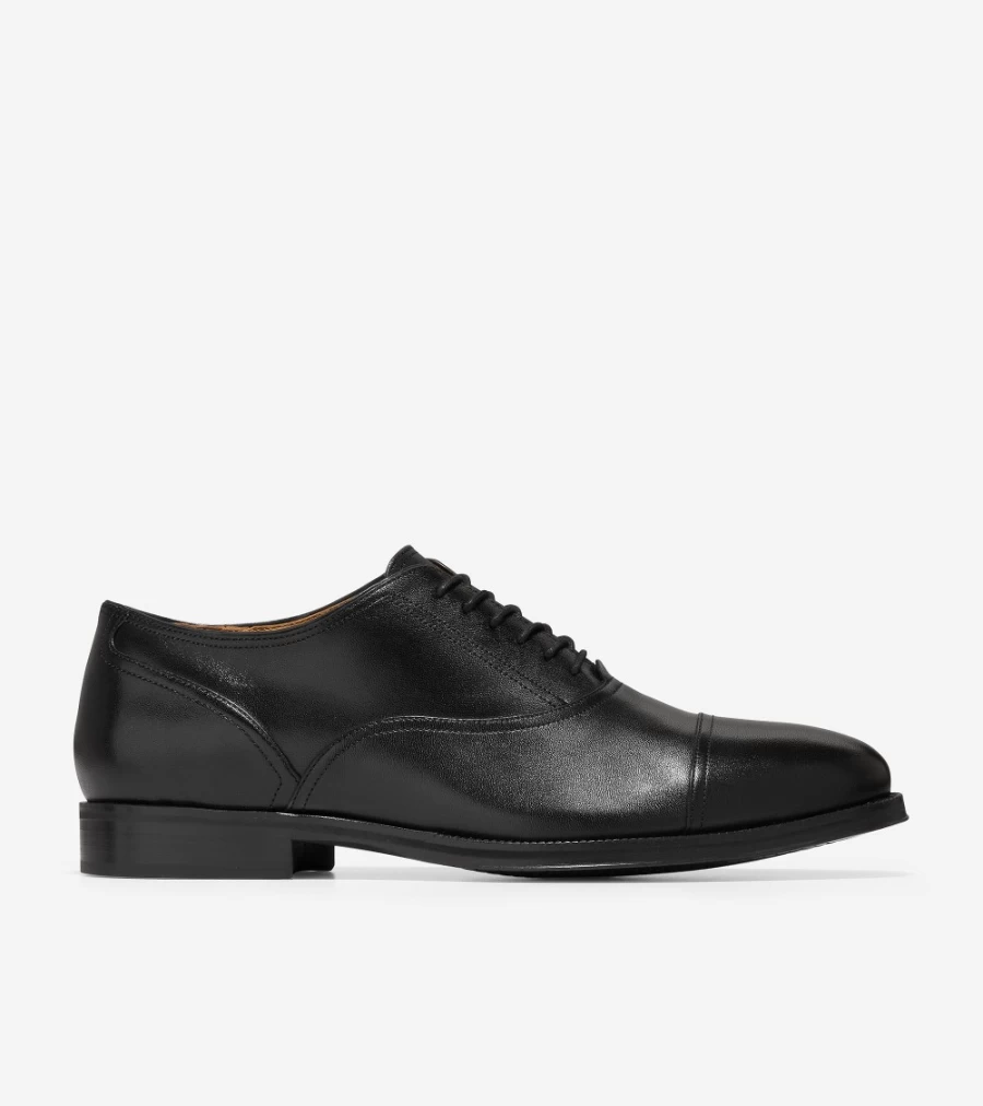 Cole Haan Men's Black Modern Classic Cap Toe Oxford Dress Shoes