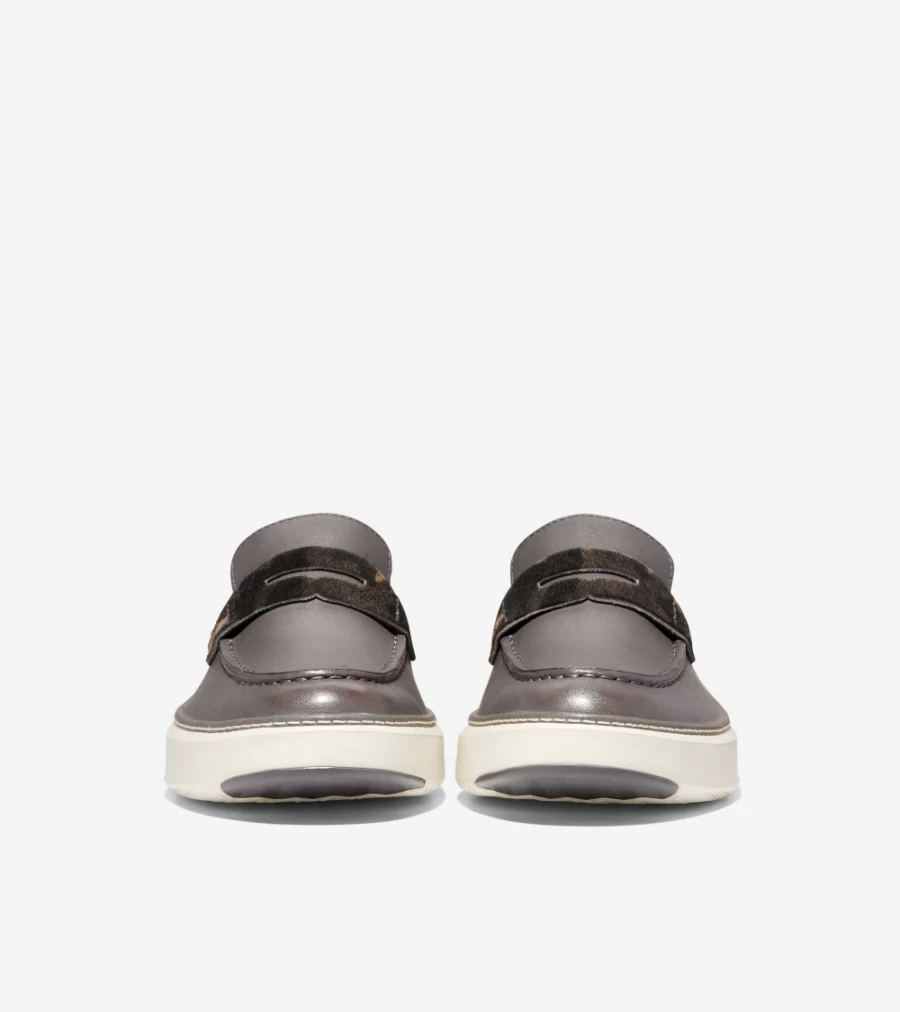Cole Haan Men's Grandpro Topspin Penny Loafers in Dark Pavement-Ivory - Casual Comfort Slip-On Shoes