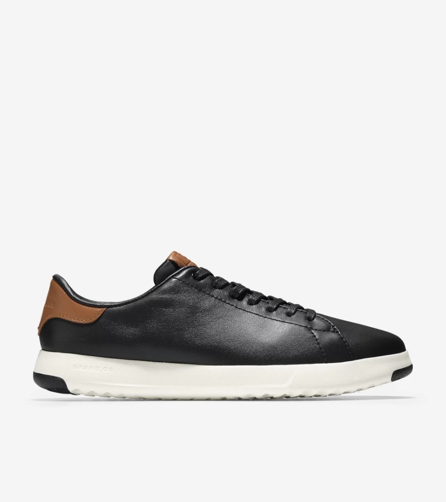 Cole Haan Men's Grandpro Tennis Sneakers in Black & British Tan - Premium Comfort & Style