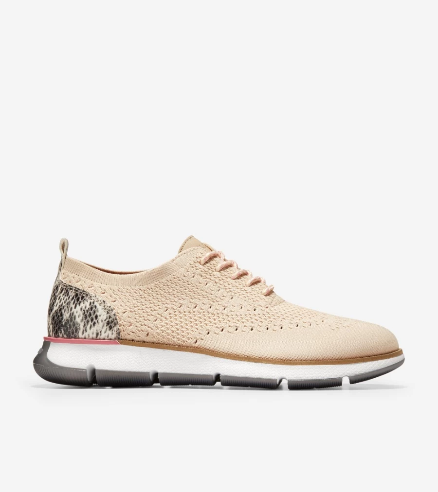 Cole Haan Women's Zerogrand Oxford Shoes in Oat Stitchlite-Snake Print