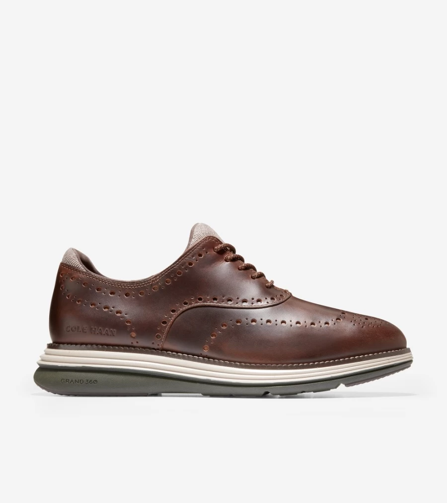 Cole Haan Men's Originalgrand Ultra Wingtip Oxford in Earthen-Dove Grey