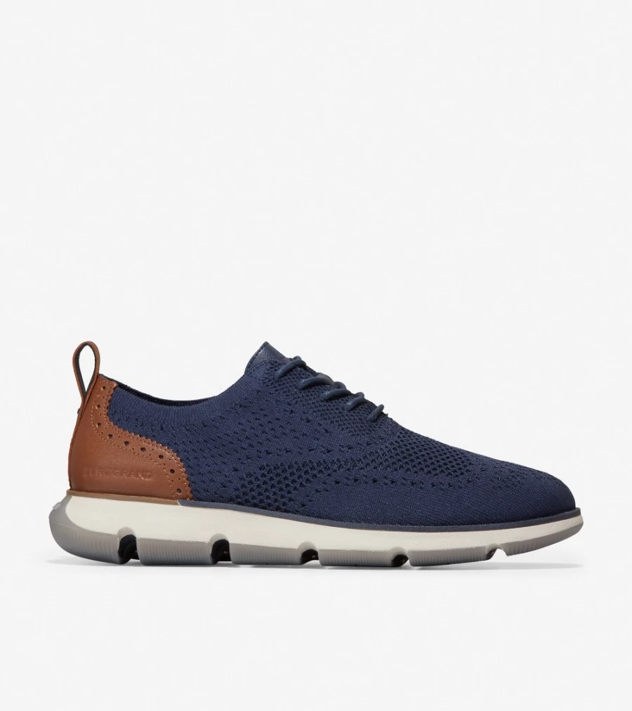 Cole Haan Men's Zerogrand Oxford Shoes in Navy Ink Stitchlite & British Tan