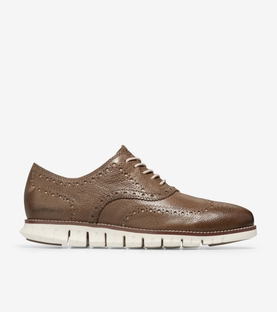 Cole Haan Men's Zerogrand Wingtip Oxford Shoes in Riverstone - Lightweight Comfort Dress Casual