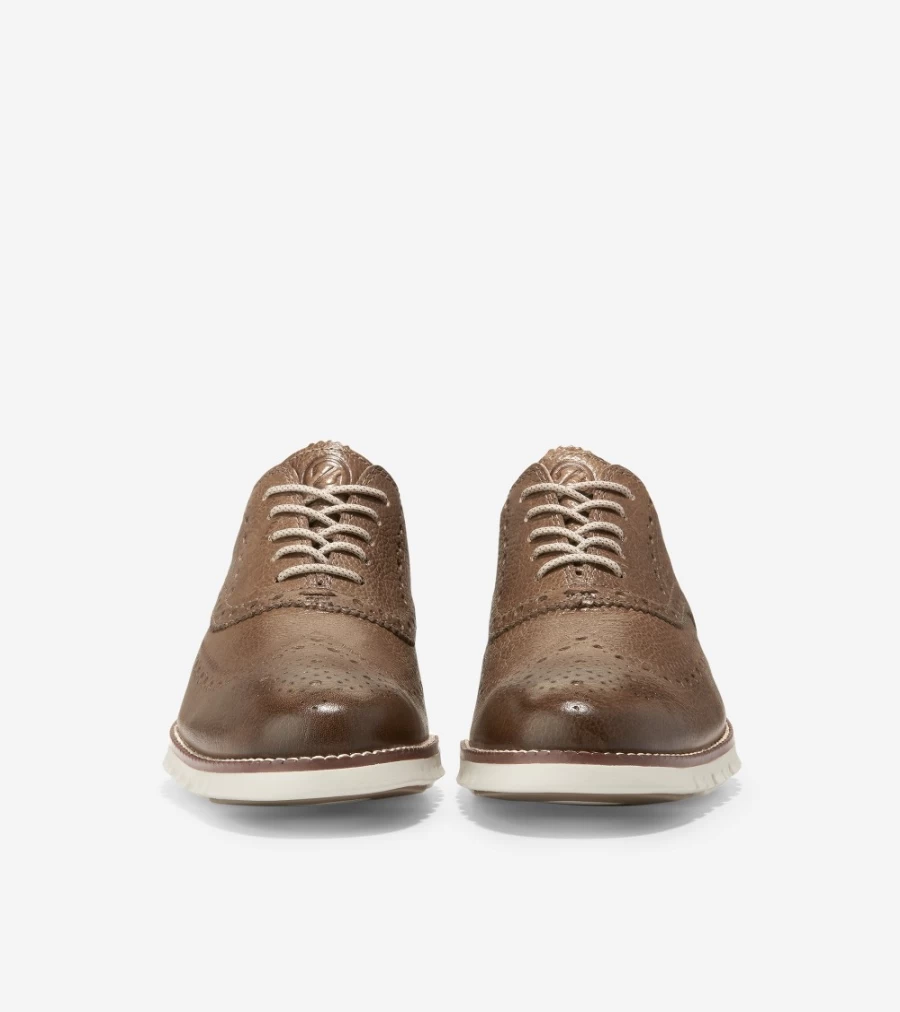 Cole Haan Men's Zerogrand Wingtip Oxford Shoes in Riverstone - Lightweight Comfort Dress Casual