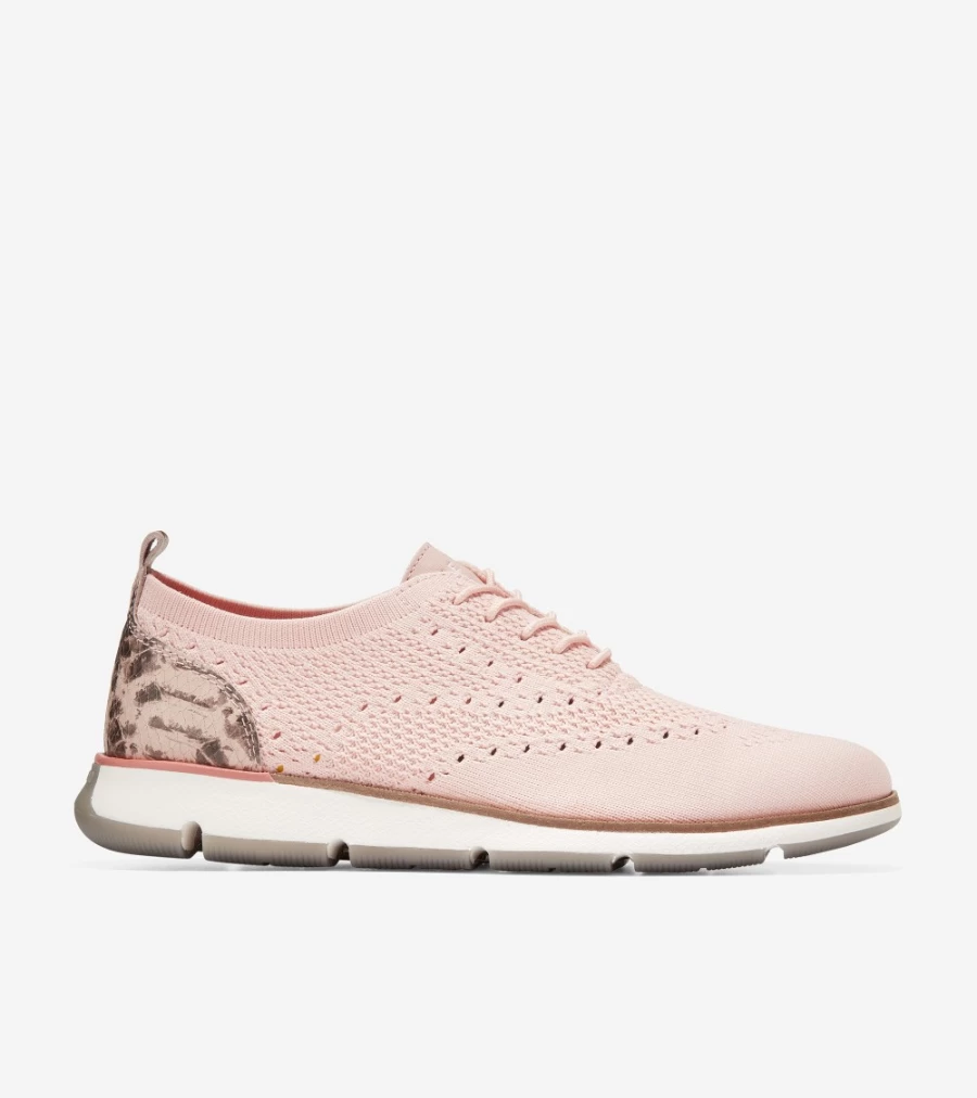 Cole Haan Women's Zerogrand Oxford Peach Whip Stitchlite-Snake Print Comfortable Slip-On Sneakers