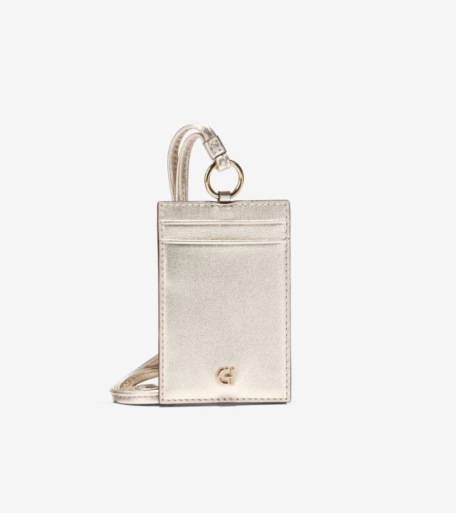 Cole Haan Women's Gold ID Holder - Stylish & Secure Card Case