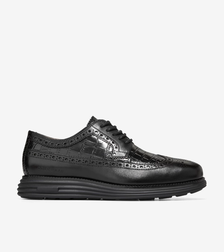 Cole Haan Men's Originalgrand Longwing Oxford Shoes in Black Croc Print