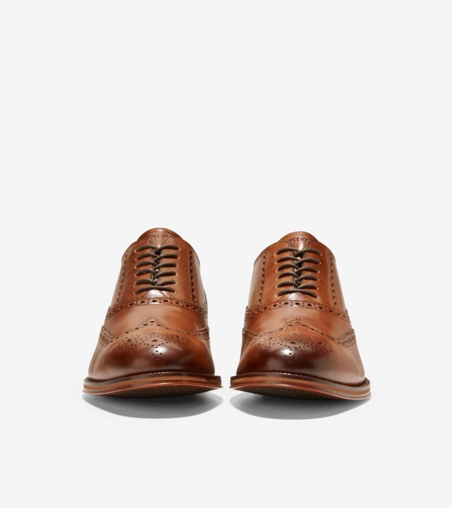 Cole Haan Men's British Tan Wingtip Oxford Dress Shoes – Modern Classics Style