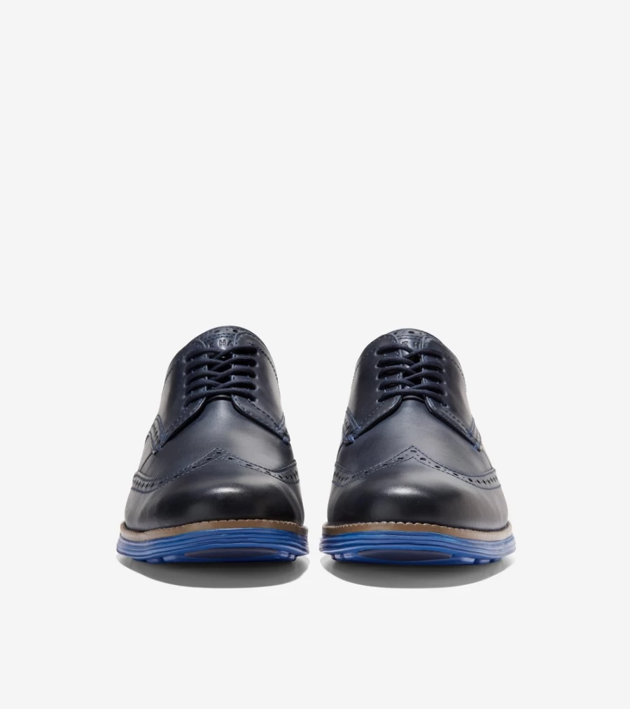 Cole Haan Men's Navy Blue Originalgrand Wingtip Oxford Dress Shoes