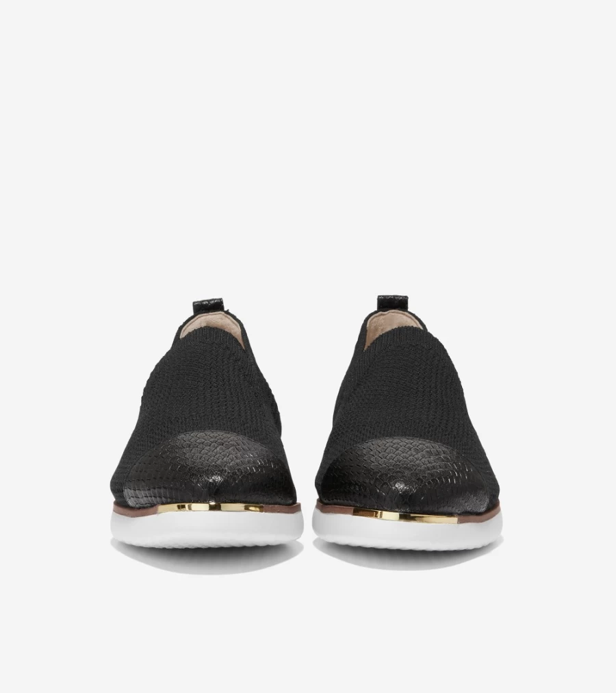 Cole Haan Women's Black Stitchlite Grand Ambition Slip-On Loafers