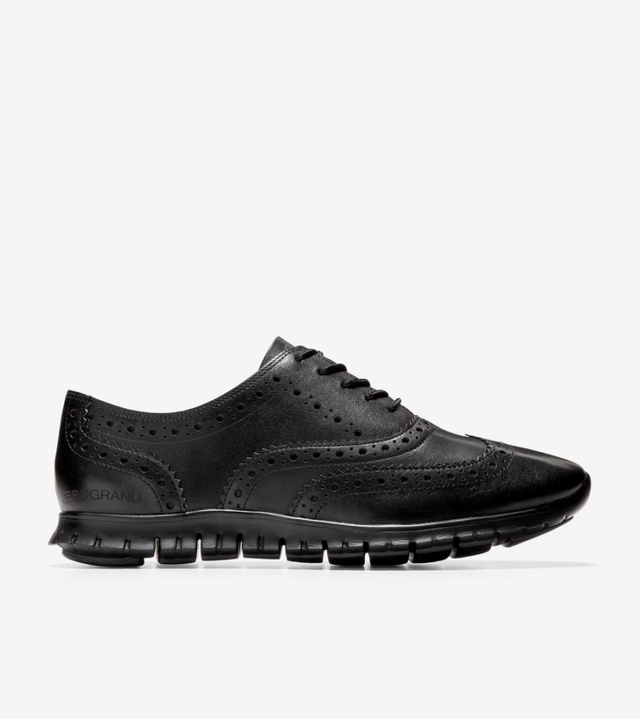 Cole Haan Women's Zerogrand Wingtip Oxford Shoes in Black Leather