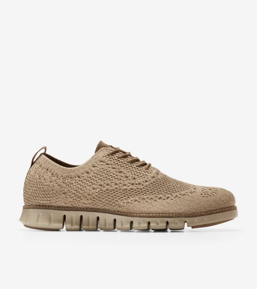 Cole Haan Men's Zerogrand Wingtip Oxford Shoes in Mortar Twisted Stitchlite - Lightweight Comfort Dress Casual