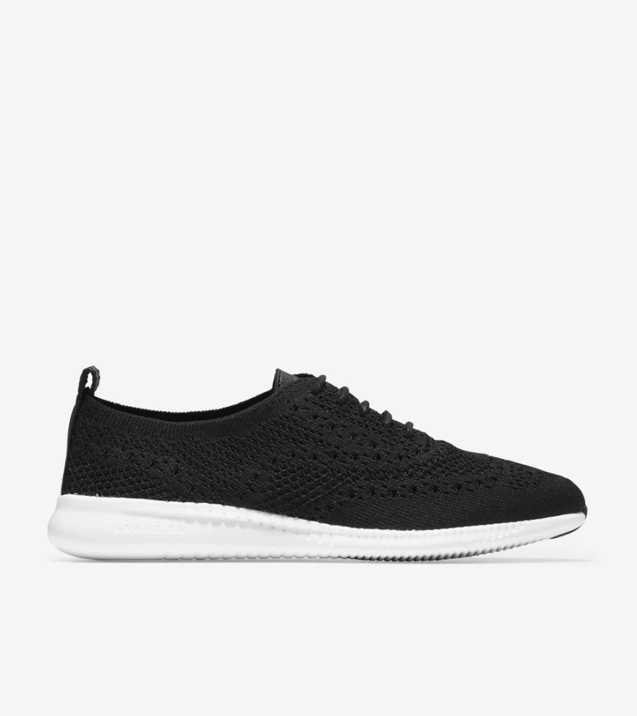 Cole Haan Women's Zerogrand Wingtip Oxford Shoes in Black Stitchlite & Optic White