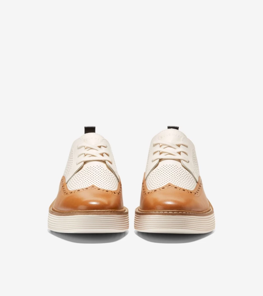 Cole Haan Women's OriginalGrand Platform Wingtip Oxford in Pecan-Ivory