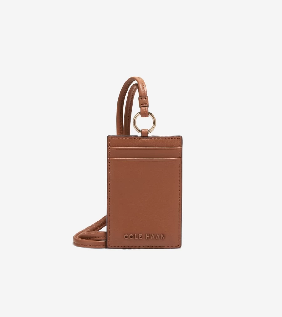 Cole Haan Women's British Tan Leather ID Holder – Stylish & Secure Card Case