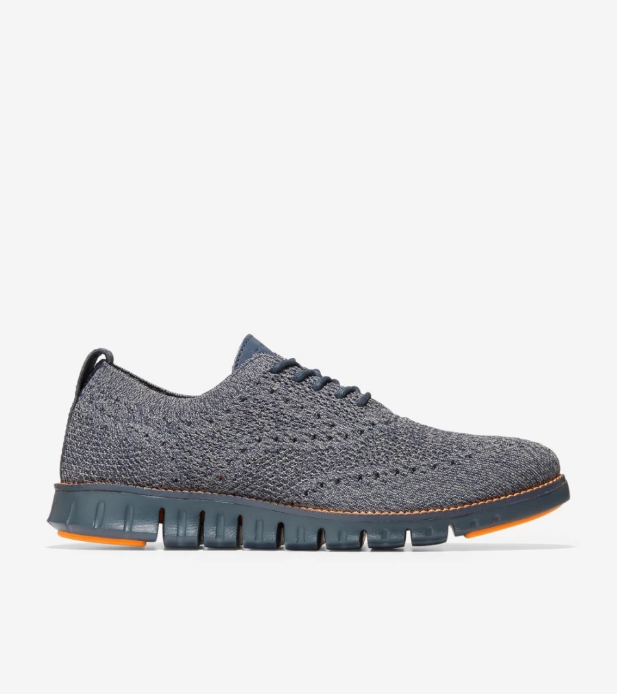 Cole Haan Men's Zerogrand Wingtip Oxford Shoes in Blue Nights Stitchlite - Lightweight Comfort Dress Casual