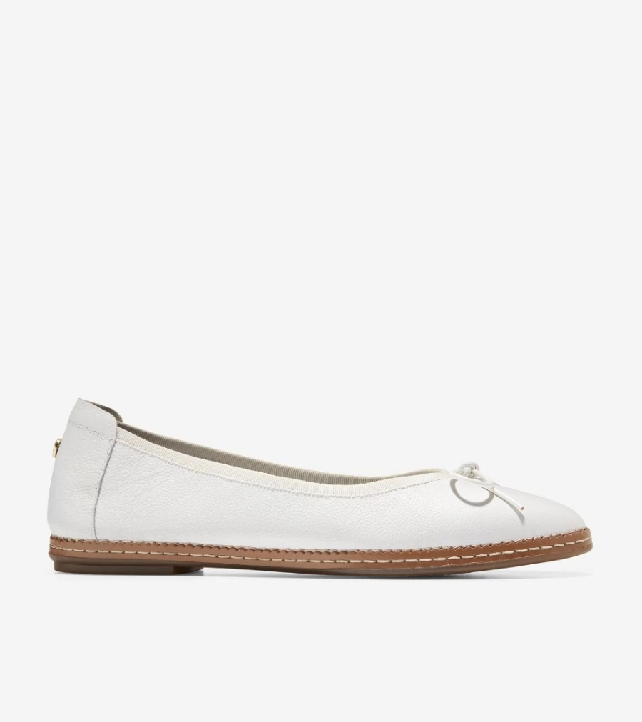 Cole Haan Women's Cloudfeel All-Day Ballet Flats in Optic White - Lightweight Comfortable Slip-On Shoes