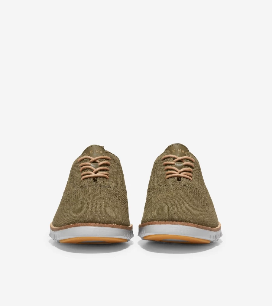 Cole Haan Men's Zerogrand Wingtip Oxford Shoes in Dark Olive Stitchlite - Lightweight Comfort Dress Casual