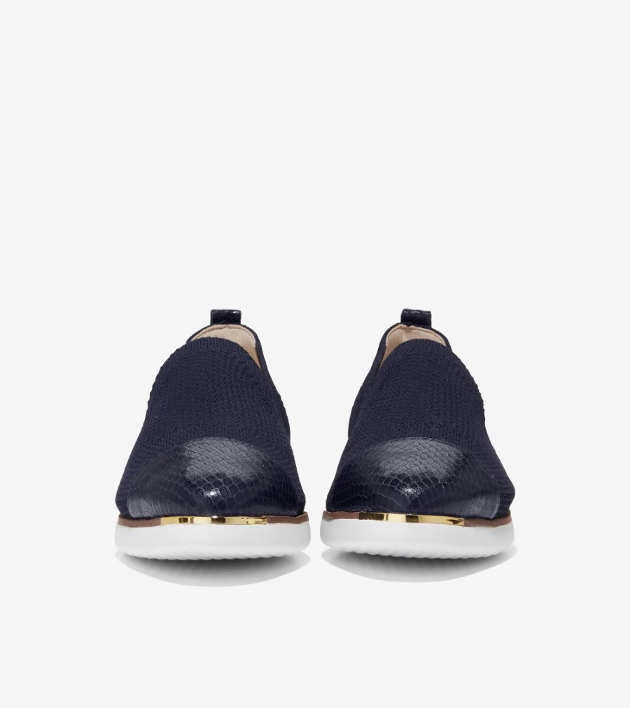 Cole Haan Women's Grand Ambition Slip-On Loafer in Marine Blue Stitchlite