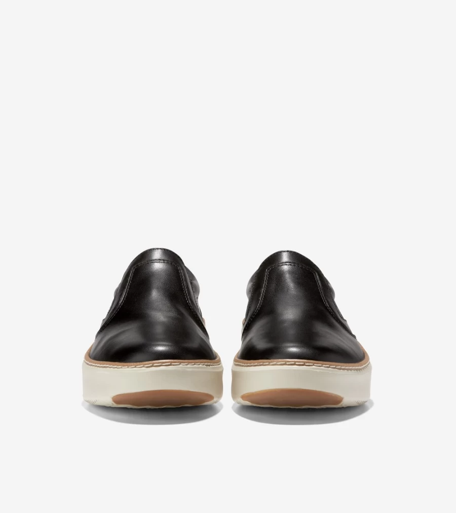 Cole Haan Women's Grandpro Topspin Slip-On Sneaker in Black-Ivory